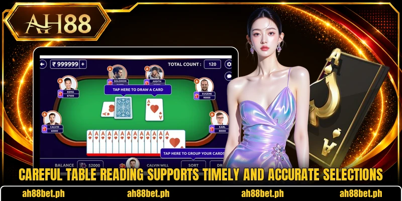 Careful table reading supports timely and accurate selections