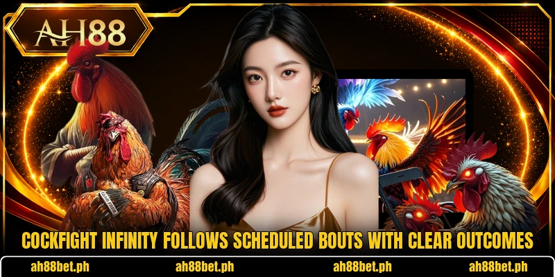 Cockfight infinity follows scheduled bouts with clear outcomes