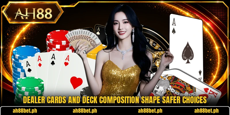 Dealer cards and deck composition shape safer choices