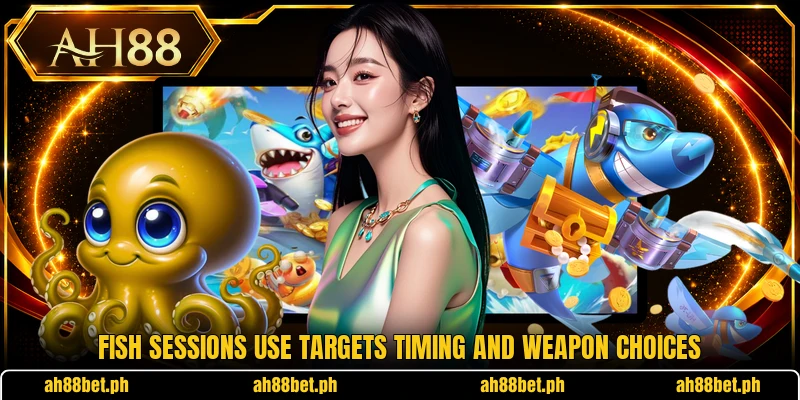 Fish sessions use targets timing and weapon choices