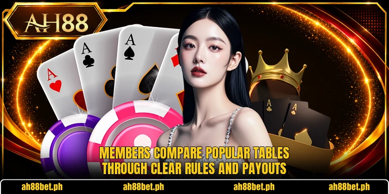 Members compare popular tables through clear rules and payouts Members compare popular tables through clear rules and payouts